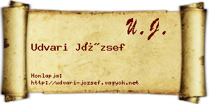 Udvari József névjegykártya