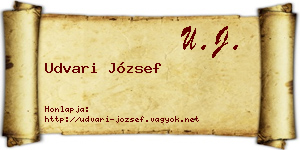 Udvari József névjegykártya